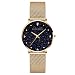 Produktbild CNMJI Armbanduhr Mit Blau Sternenhimmel Diamant Zifferblatt Für Damen Mode Analog Quarz Damen Uhr Wasserdicht Damenuhren Edelstahl Gehäuse Mit Netzband Women Watches,Gold