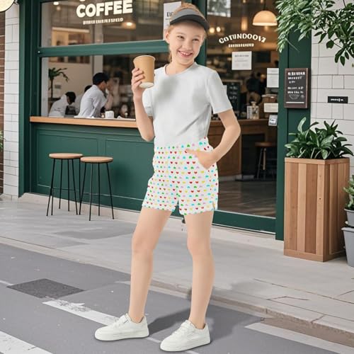 Girls' Shorts Kids' Elastic Soccer Running Athletic Pants with Pockets 7-15 Years3