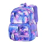 【Sac d'école en tissu imperméable】Ce sac à dos école fille imperméable est fabriqué dans un tissu imperméable pour protéger vos livres et votre ordinateur portable en cas d'éclaboussures d'eau soudaines (une exposition prolongée à l'eau peut le mouiller).