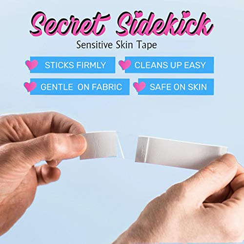 Secret Sidekick - Sensitive Skin -Double Sided Tape for Womens Fashion Clothing and Body- 1 Pack (75 Strips)- Strong and Clear Tape for All Skin Tones and Fabric 4 Secret Sidekick - Sensitive Skin -Double Sided Tape for Womens Fashion Clothing and Body- 1 Pack (75 Strips)- Strong and Clear Tape for All Skin Tones and Fabric