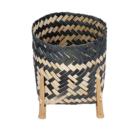 Handwoven Basket,Woven Plant Pot Holder Handmade Home Decor Weaving Plant Basket for Storage Plants Picnic Grocery for Home Decoration