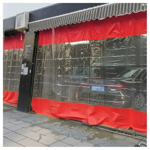 Tenda divisoria per garage per esterni, resistente alle intemperie, in vinile con pannello trasparente, occhielli e ganci, ideale per verande, autolavaggi, magazzini (2,6 x 2,5 m)