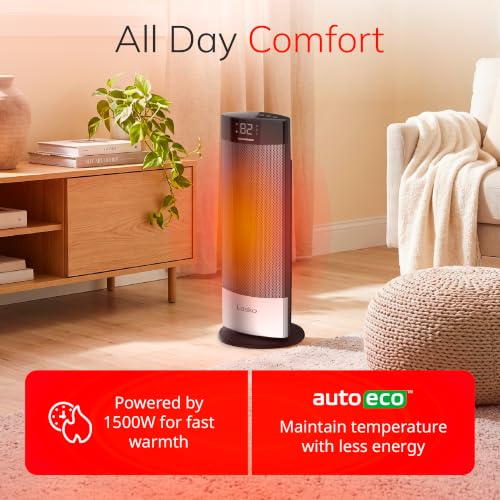 Lasko 18" Ellipse Ceramic Tower Space Heater - Remote - Black - CT18950 - image 4
