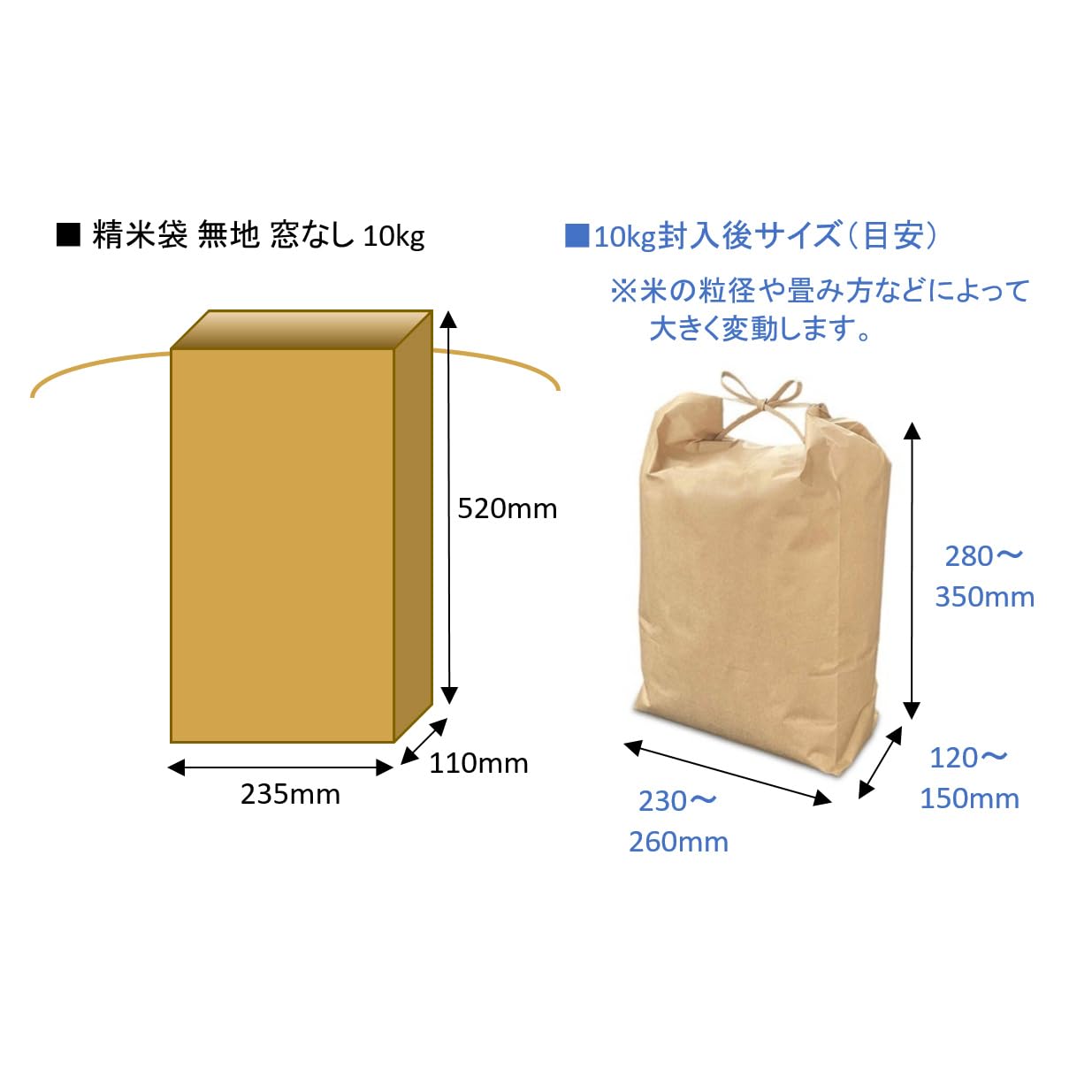 Amazon.co.jp: 精米袋 無地 窓なし 10kg 5枚入 : ドラッグストア