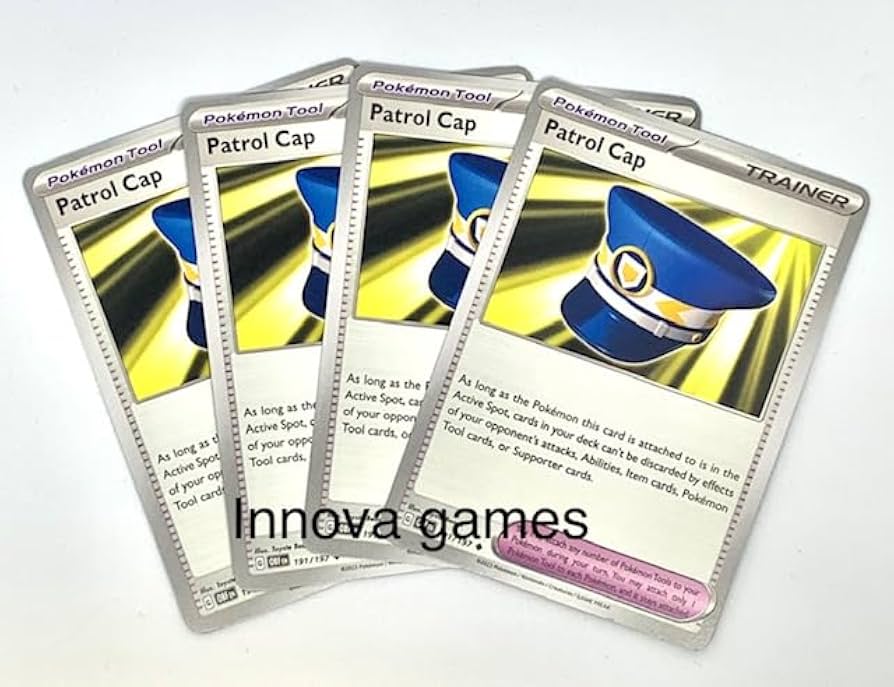 Amazon.com: Patrol Cap 191/197 - Obsidian Flames - x4 Pokemon Trainer Card  Playset