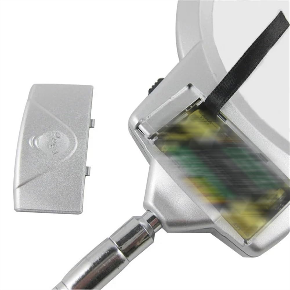 Accessori per microscopio da laboratorio Lente d'ingrandimento illuminata da 125 mm con lente grande 2X 5X Lente d'ingrandimento da scrivania con tubo in metallo leggero a LED Lampada da tavolo Lente