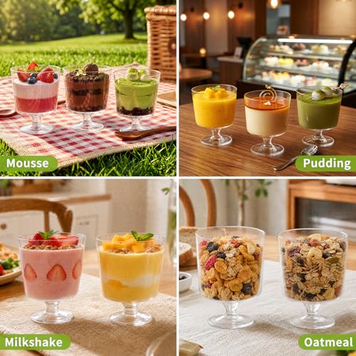 Bella Pluvia 40 Pack 5 oz Disposable Plastic Dessert Cups, BPA-Free, Clear — view 5
