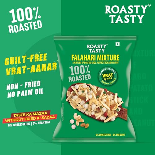 Image of Roasty Tasty Falahari Mix Roasted Namkeen Snack 200G|Oil-Free Farari Chiwda| No Onion, No Garlic Farali Namkeen| Healthy Vrat Upwas Fast Namkeen| No Cholesterol No Transfat Healthy Snack For Fasting