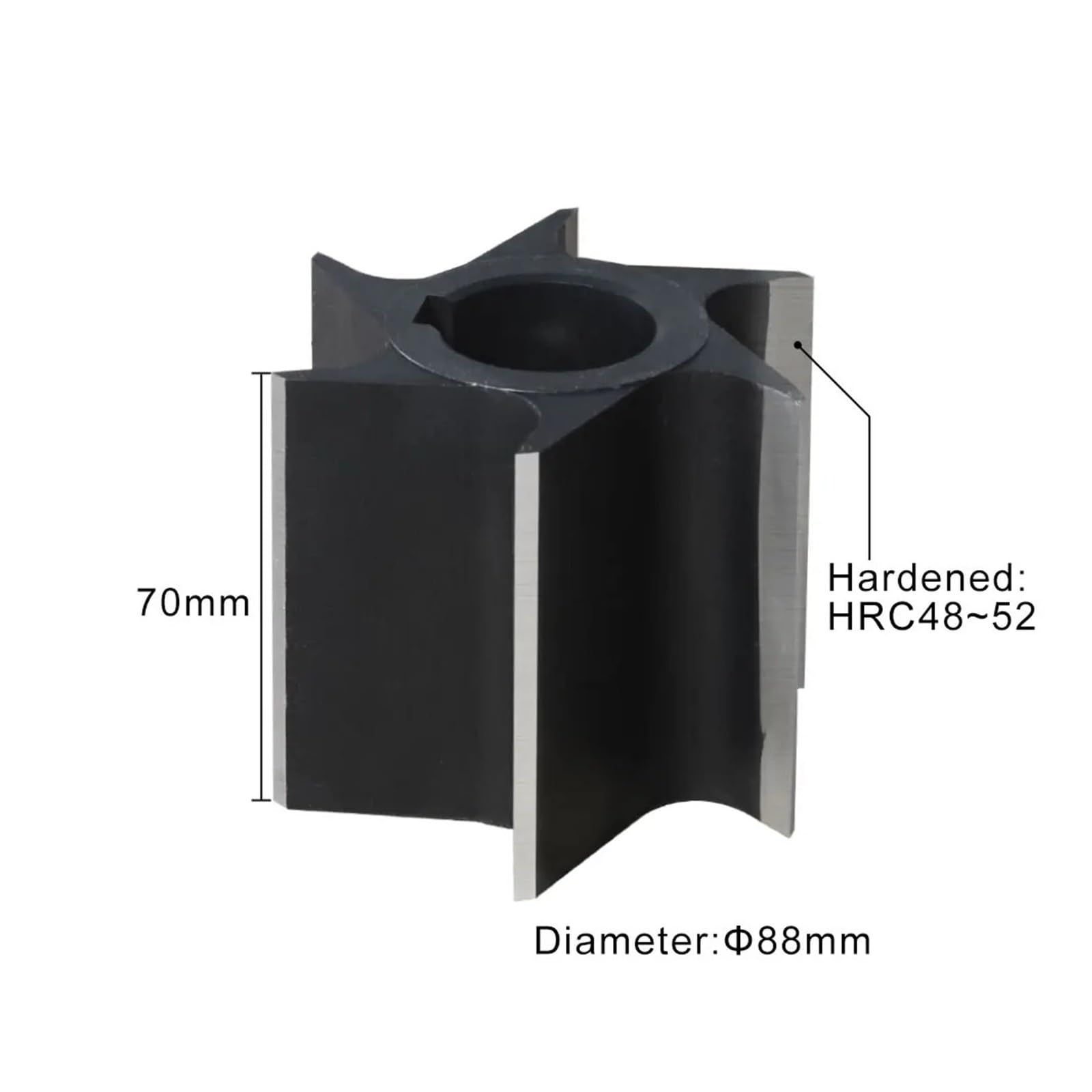 Cilindro de cuchillas for trituradora eléctrica 652023710, cuchilla de rodillo de 88 x 70 mm, compatible con la trituradora de madera for jardín Makita UD2500 Sun Joe CJ603E(6-blade)