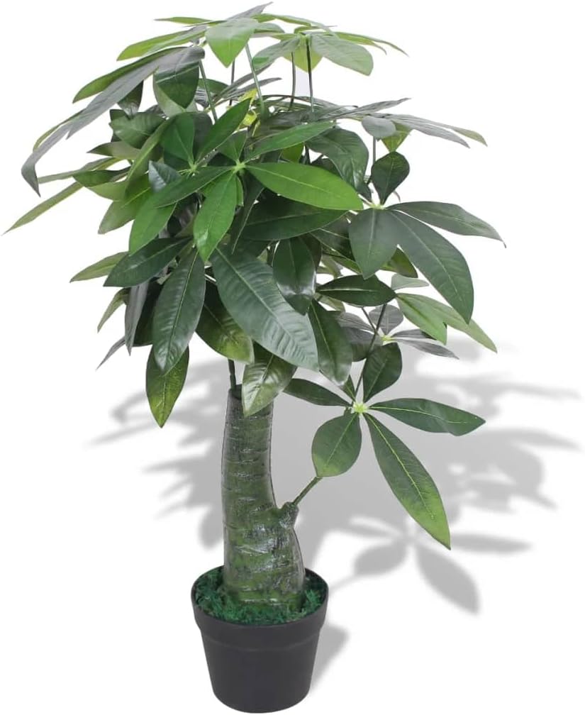 vidaXL Artificial Plant Green Plastic, Painted Wood 33.5 in