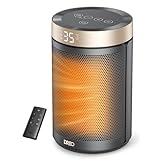 DREO セラミックヒーター 【小型 足元ヒーター・2025冬新型】 電気ファンスヒーター 軽量 ECO恒温モード 節電40% 1200W~10畳/1000W/800W 省エネ 転倒オフ 過熱保護 12Hタイマー 脱衣所 足元 手元 オフィス デスク 寝室 トイレ リビング 直径15.2×高さ25cm ゴールド