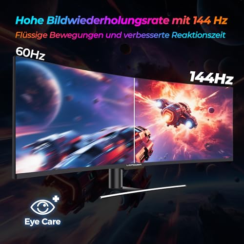 Monitor Gaming Curvo da 49'',144 Hz, QLED-VA, 32:9, 100% sRGB, AMD FreeSync™ Premium, DP & HDMI, HDR 400, LC-M49-DFHD-144-C-Q - Monitor - Immagine 5