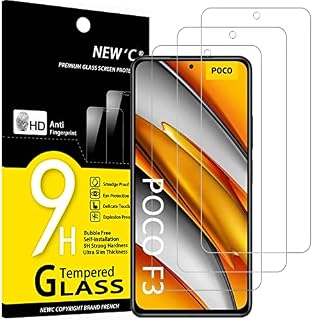 NEW'C [3 Pack] Designed for Xiaomi Poco F3, Xiaomi Mi 11i Screen Protector Tempered Glass, Case Friendly Anti Scratch Bubble Free Ultra Resistant