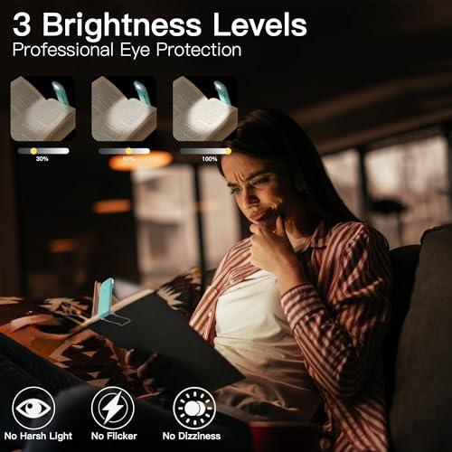 Image of KunHe 10 Pack USB Rechargeable Book Light Bulk for Reading at Night in Bed LED Reading Lights with Clip for Kids & Adults Bulk Gift for Book Lovers