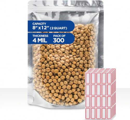 BELLE KR® Clear 2 Quart Mylar Bags - Pack of 300, 8 Mil Thick