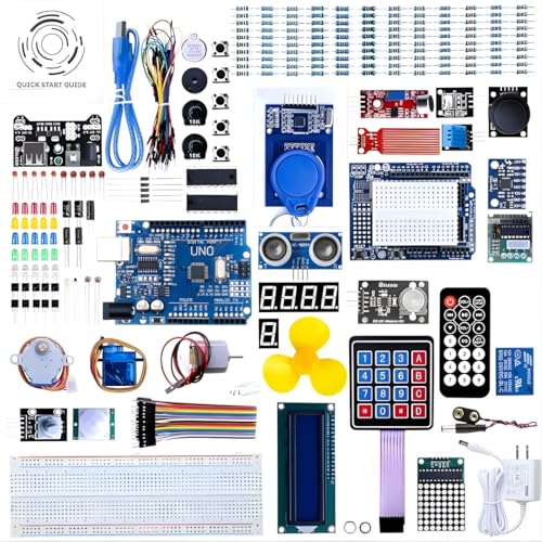 UNO R3 Ultimate Starter Kit 200+ Pieces Most Complete Arduino Kit Compatible with Arduino IDE Sensors Motors & LCD Beginner to Advanced Projects