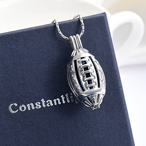constantlife Football Cremation Jewelry for Ashes Memorial Urn Necklace Stainless Steel Soccer Pendant Keepsake Ashes Holder3