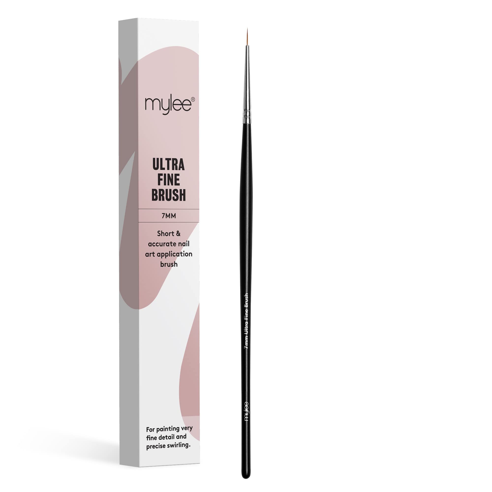 Mylee Pincel Ultra Fino 7mm Para Uñas de Gel y Aplicación de Esmalte. Herramienta De Manicura De Calidad Profesional - Ideal Para Uso En El Hogar O En El Salón