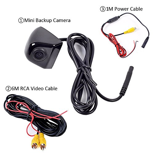 Podofo Achteruitrijcamera Grand Wide Degree Kijkhoek Universeel Nachtzicht Waterdicht HD voor Wagen Achteruitrijcamera parkeerhulp Camera 12V (zwart) - Afbeelding 8