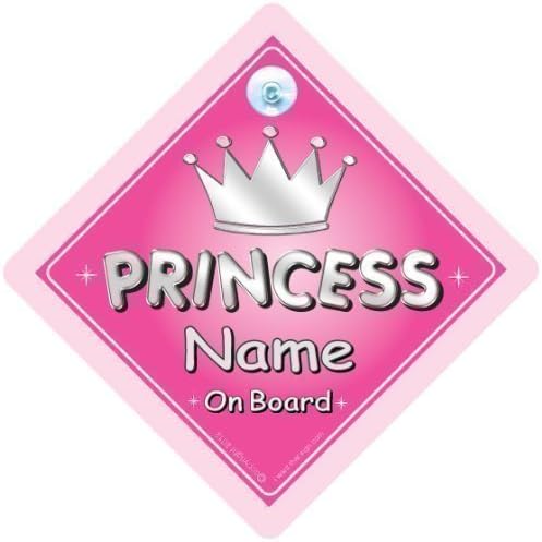 Princess On Board, Silver Text, Baby On Board Custom Car Sign, Princess Sign, Personalised Princess Sign, Decal, Bumper Sticker