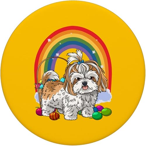 Miniatura 3 de Shih Tzu Huevos de Pascua lindo cachorro perro Rainbow PopSockets intercambiables PopGrip