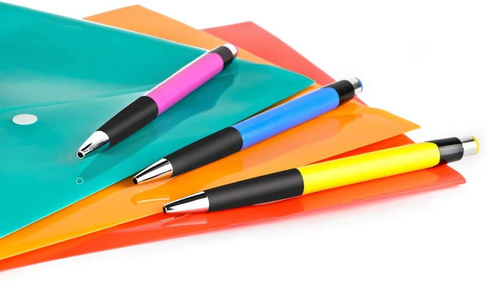 Lightahead LA-7550 document folders with pens, illustrating their use for organizing office supplies.