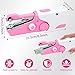 ZMJY Mini Handheld Sewing Machine, Portable Electric Sewing Machine for Quick Fabric Repair, Dual Power USB/Battery Operated, with Complete Sewing Kit for Beginners, Adults (Pink)