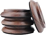 ZONADAH Set di 4 rotelle per Pianoforte Verticale in Legno di Noce, Piedini Antiscivolo, Protezione per Pavimenti in Legno e Moquette, Marrone Scuro