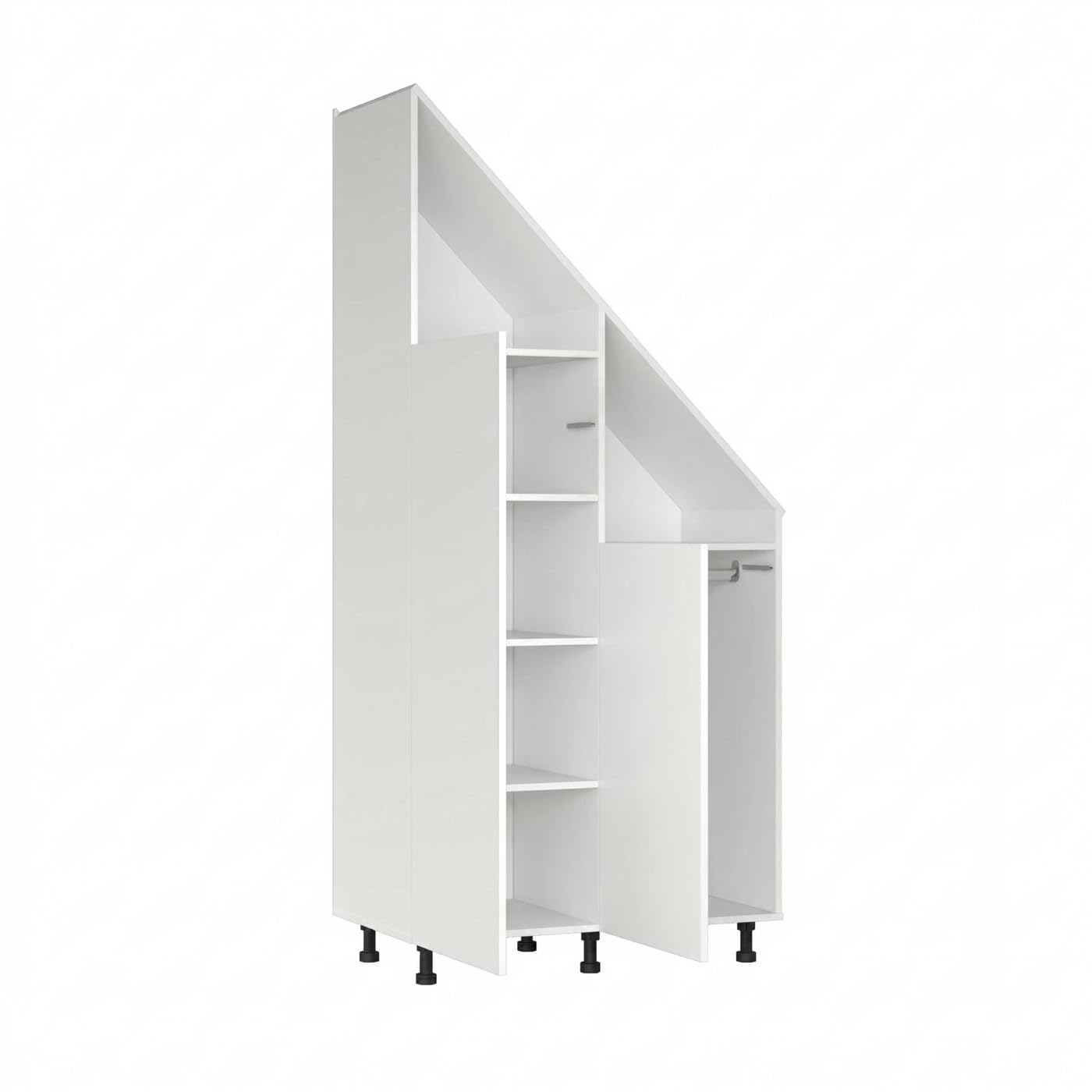 VDD – Fachschrank – Schrägwandschrank – Wandschrank – Weiß – Für Dachschrägen geeignet