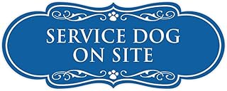 Designer Paws, Service Dog On Site Sign (Blue) - Large