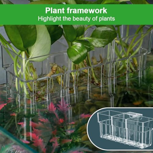 Image of Qpets Acrylic Hydroponic Basket, Hanging Plant Holder for Aquarium 18x6x8cm | Decorative Root Pot for Water Plants, Space-Saving Hanging Design, Ideal for Aquarium & Home Decor.