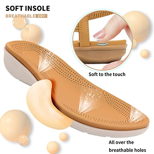 Image of Littleplum Womens Sandals Comfort Arch Support Sandals Summer Walking Shoes Casual Ankle Elastic Flip Flops Shoes