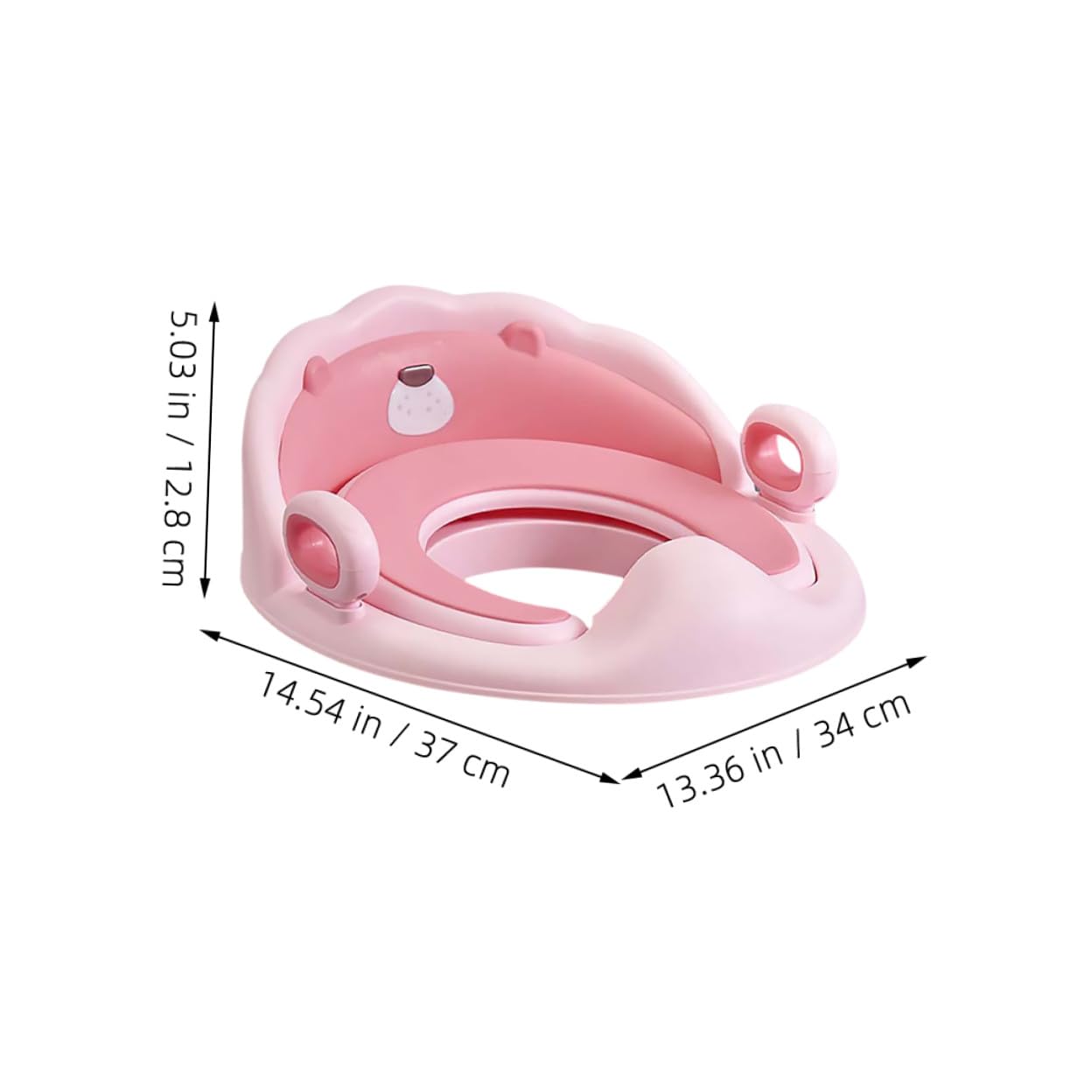 Toilet Seat with Non-Slip Bottom and Ladder TPE Cushioned Potty Training Seat in Adorable Blossom Pink Animal Design for Boys