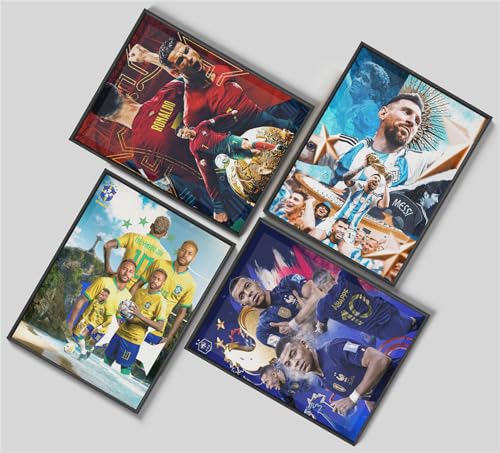 Aimery Soccer Poster Miami Poster Football Poster 4 Set Soccer Wall Art Poster Canvas Poster Wall Art Print Painting Decorations For Home Bedroom Living Room Gifts  thumb #1