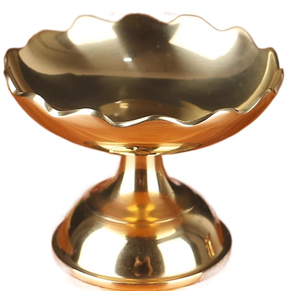 Vassoio per offerte di frutta, Fornitura da 9,5 cm Temple Ju Household Pan Lotus Ottone