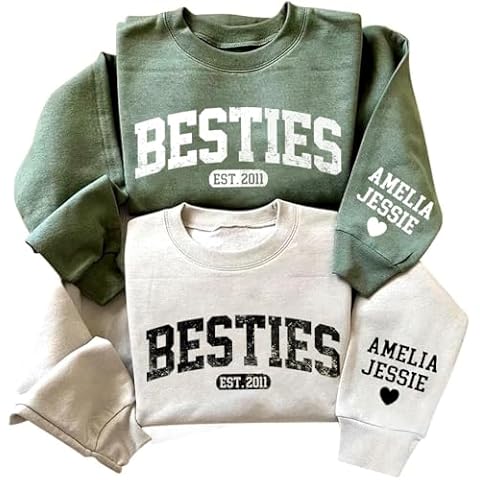 IZI POD Personalized Besties Sweatshirt, Custom Best Friend Shirt, Besties Matching Shirt, Gift for Besties, Daughter Besties Shirt, Gift for Best Friend Birthday, Women, Sisters Friends, Gift 12 Cover