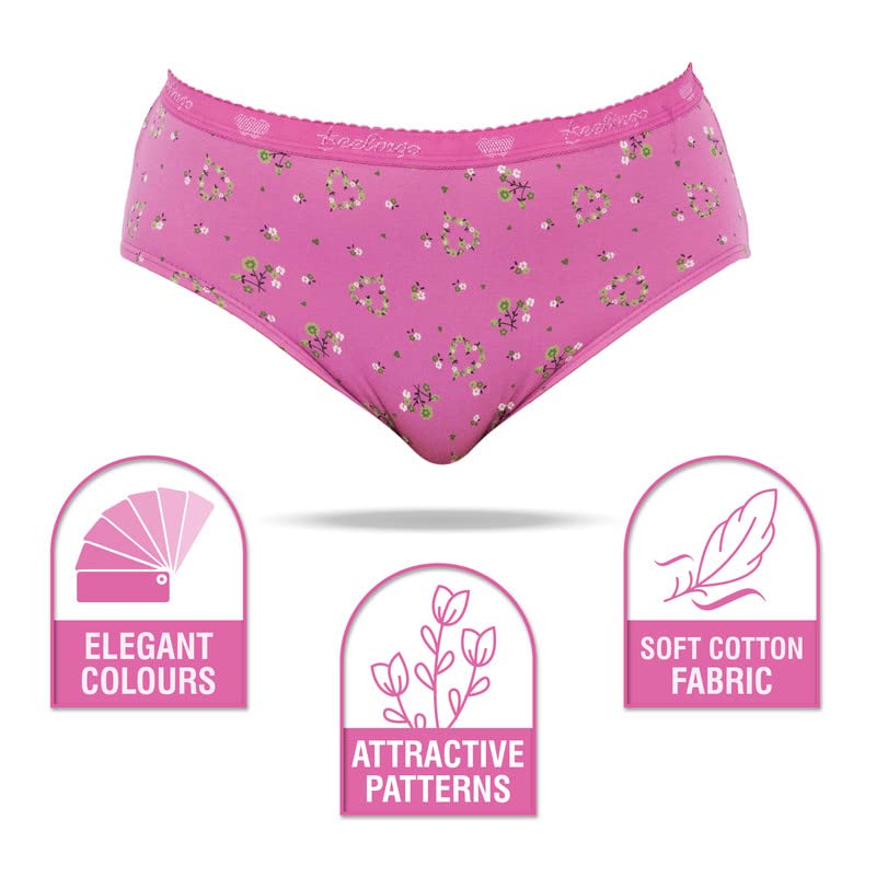 Image of VIP Feelings Amelie 104 100% Cotton Hipster Panty Combo Set for Womens with Outer Elastic Waistband