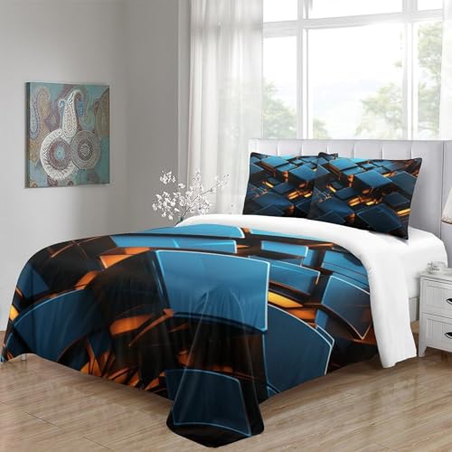 Housse de couette microfibre 3D à formes tridimensionnelles douces King 220x240
