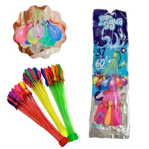 Water Balloons, Balão de Água (Kit 3 Un), Guerra de Bexigas Encha 37 Unidades em 60 Segundos Brinque