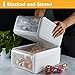 Egg Holder Tray Containers Drawer for Refrigerator-with-lid - SUJUDE Stackable Clear Auto Scrolling Plastic Eggs Storage Organizer for Camping Fridge Countertop with 2-in-1 Whisk (Pack of 2, Grey)