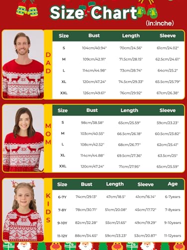 Family Matching Christmas Sweaters Ugly Holiday Sweater Sweatshirt for Women Men Adults Couples Kids Boys Girls4