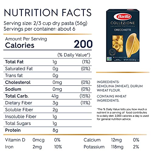 Barilla Collezione Orecchiette Pasta, 12 Oz. Box (Pack Of 12) - 6 Servings Per Box - Pantry Friendly Artisanal Pasta - Non-Gmo, All Natural Ingredients, No Preservatives #TOP3