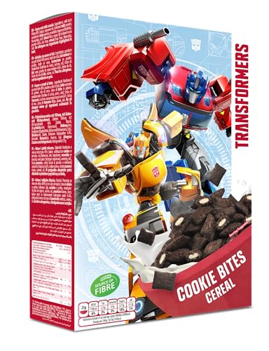 Transformers Cookie Bites, Cerealien in Keksform, Frühstück für Kinder, knusprige Frühstückscerealien mit Creme-Füllung, ohne Palmöl, 1er Pack (1 x 375g)