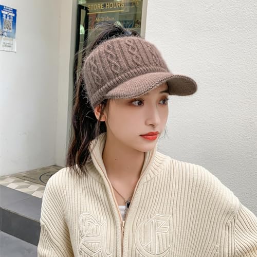 Gorro tejido Epsion para mujer con visera y diseño para high bun miniatura 5