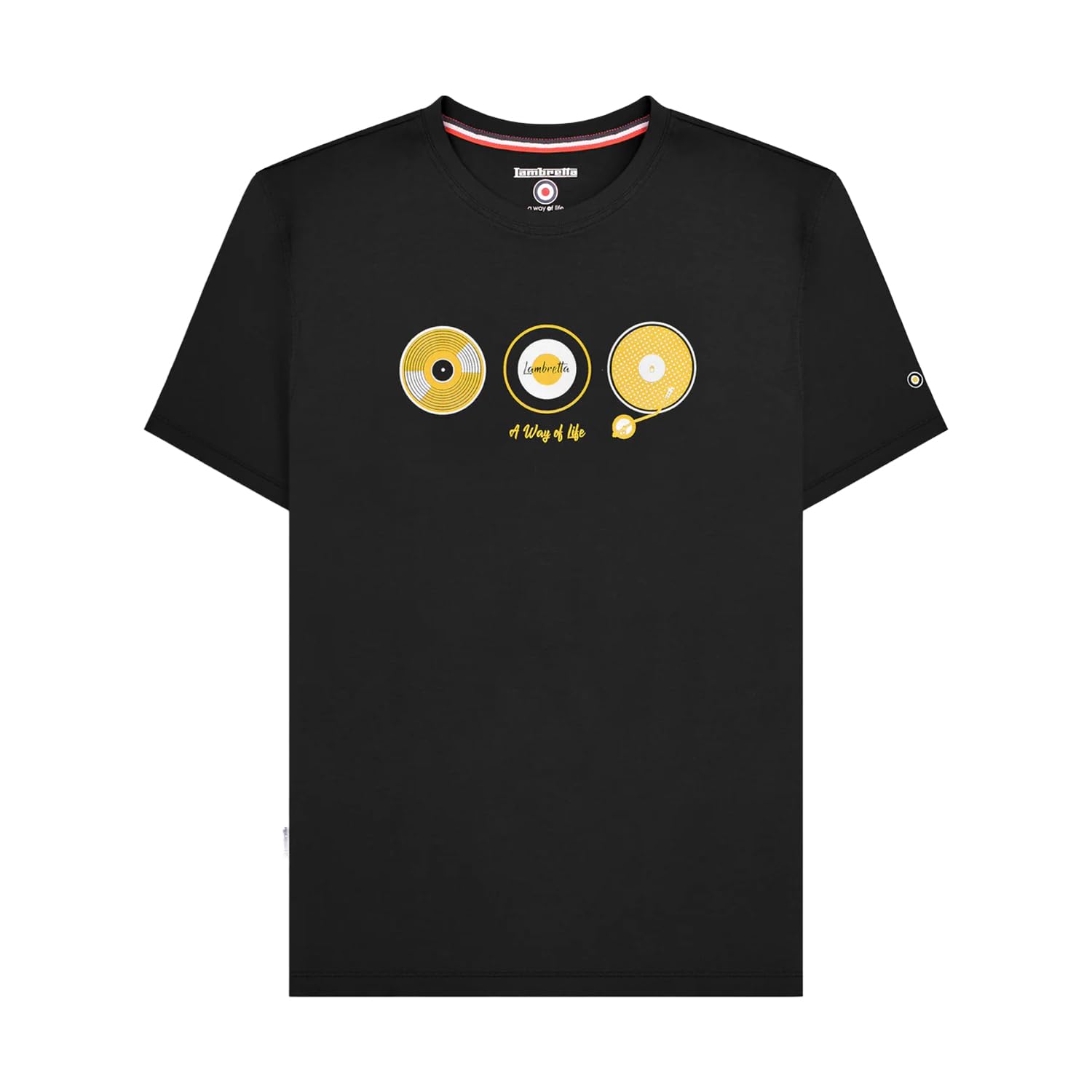 Lambretta Men's Black Vinyl Tee Big & Tall T-Shirt Short Sleeve Graphic - 3XL