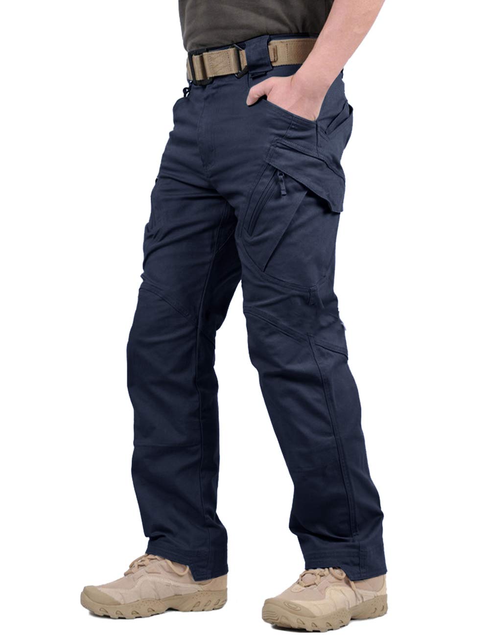 TACVASENMen's Tactical Cotton Pants Lightweight Assault Cargo Casual Hiking Pants