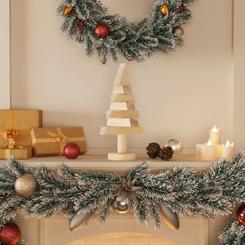Pino macizo en pack de 2 árboles de Navidad de madera que solucionan la falta de espacio 2
