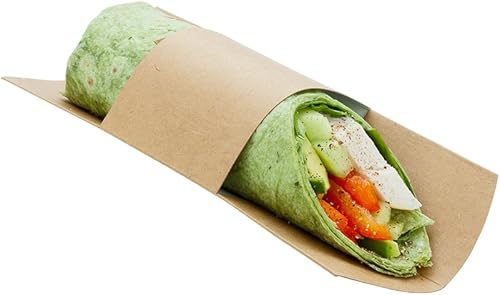 Restaurantware Exhibición de papel para sándwich - Placa desechable para envolver - Kraft - 9 pulgadas - Caja de 25 ct
