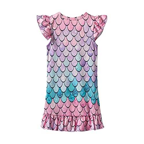 Mud Kingdom Girls Nightgowns Flutter Short Sleeve Nightdress Sleepwear Casual Summer2