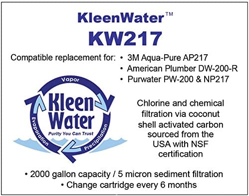 Miniatura 3 de KleenWater Filtro compatible con Aqua-Pure AP217, incluye junta tórica de repuesto KleenWater compatible con Aqua-Pure AP200